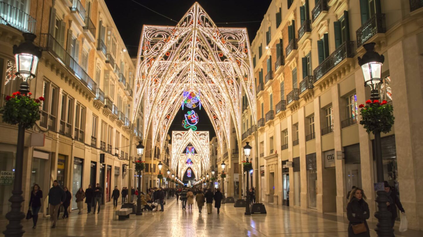 La iluminación de la calle Larios en Málaga. 