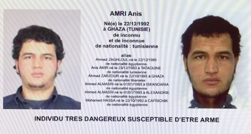 Ficha de búsqueda del sospechoso Anis Amri.