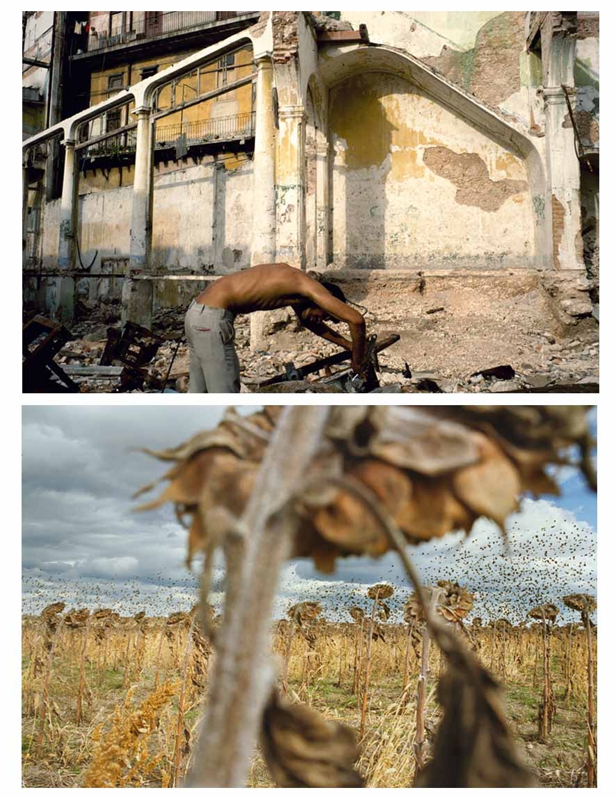 Foto de la Habana (arriba) de Alex Webb e imagen tomada en Dakota del Sur por Rebecca Norris.