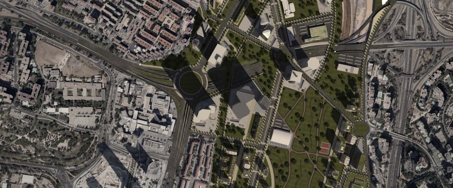 Vista aérea de los terrenos sobre los que se proyecta la ciudad financiera.
