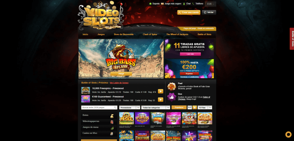 VideoSlots Sitio Web