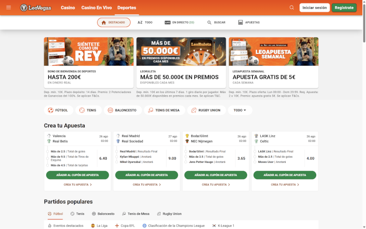 LeoVegas Sitio Web