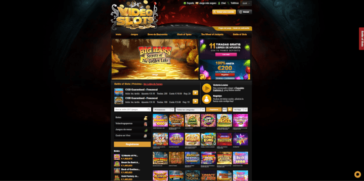 VideoSlots sitio web