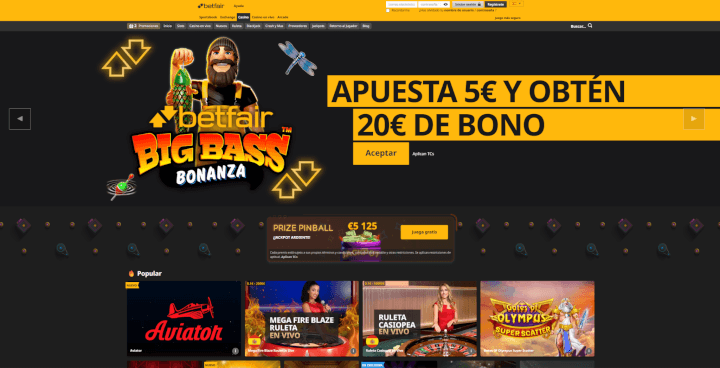 BetFair sitio web