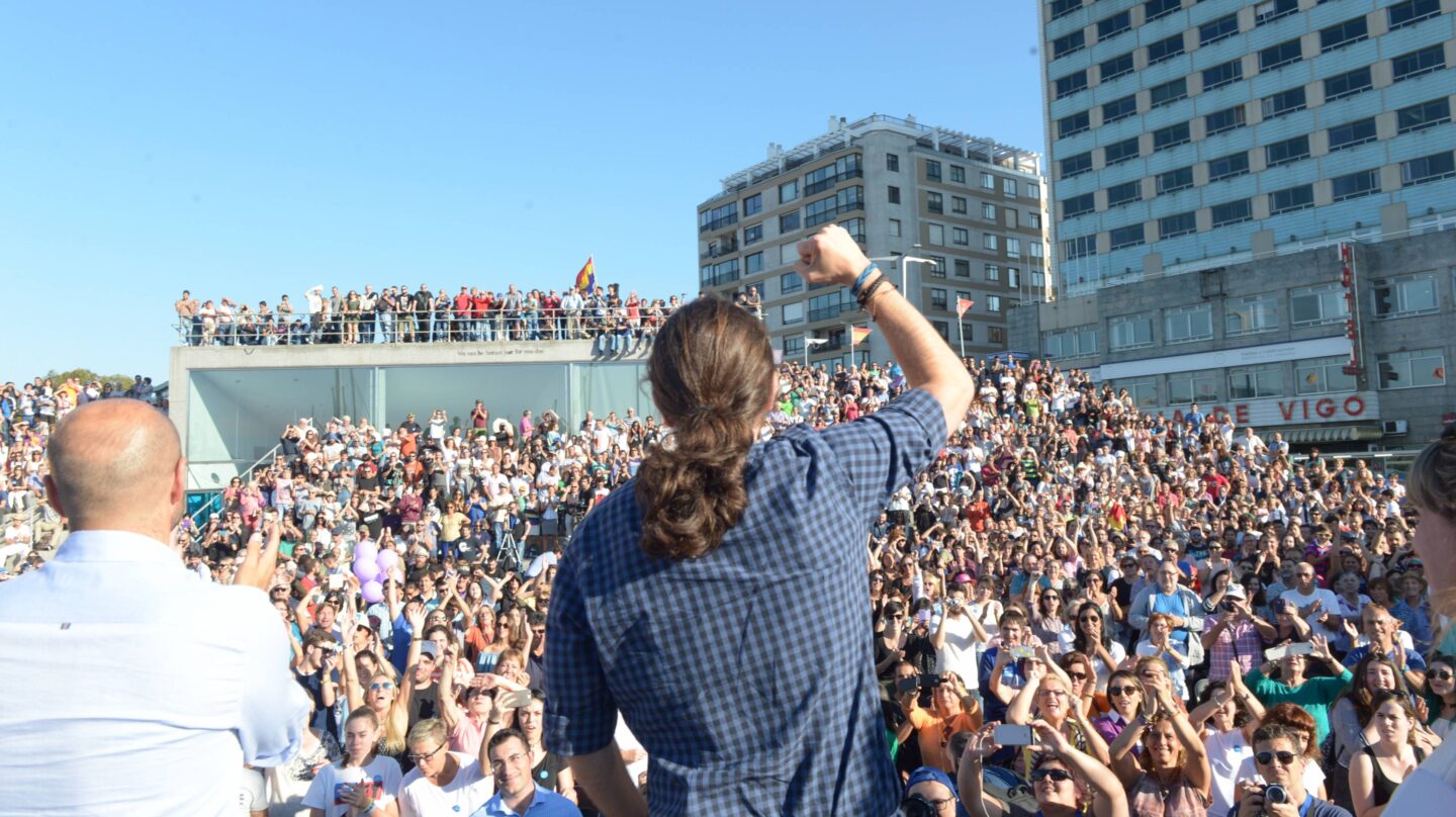 Pablo Iglesias, en un mitin en Vigo el 20 de septiembre.