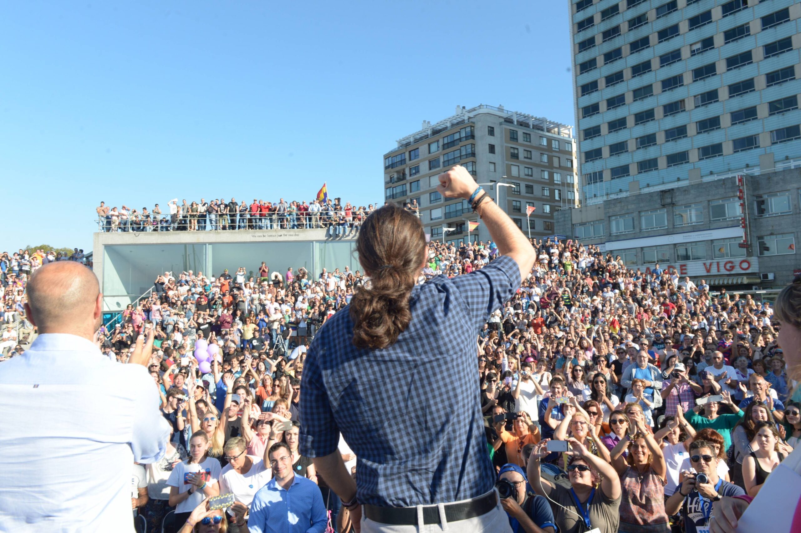 Pablo Iglesias, en un mitin en Vigo el 20 de septiembre.