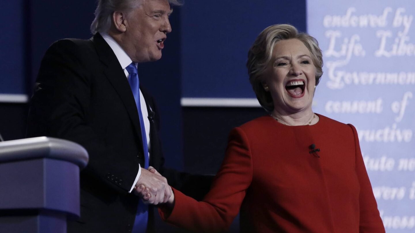 Donald Trump y Hillary Clinton, durante el debate presidencial.