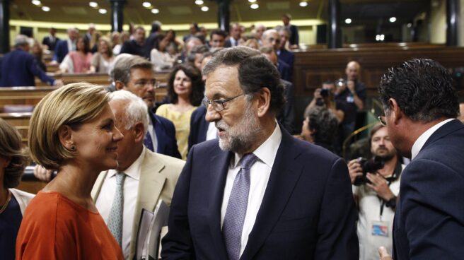 El presidente en funciones, Mariano Rajoy, en el Congreso durante el último debate de investidura.