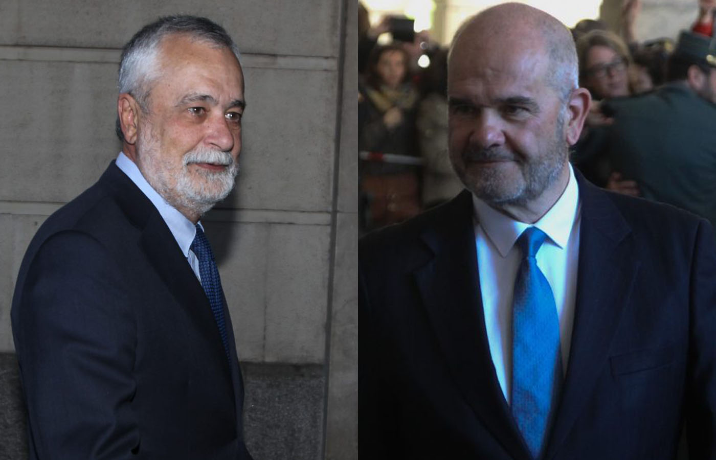 Los ex presidente de la Junta de Andalucia José Antonio Griñán y Manuel Chaves.