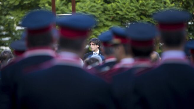 Carles Puigdemont, en un homenaje a los Mossos en Sabadell.