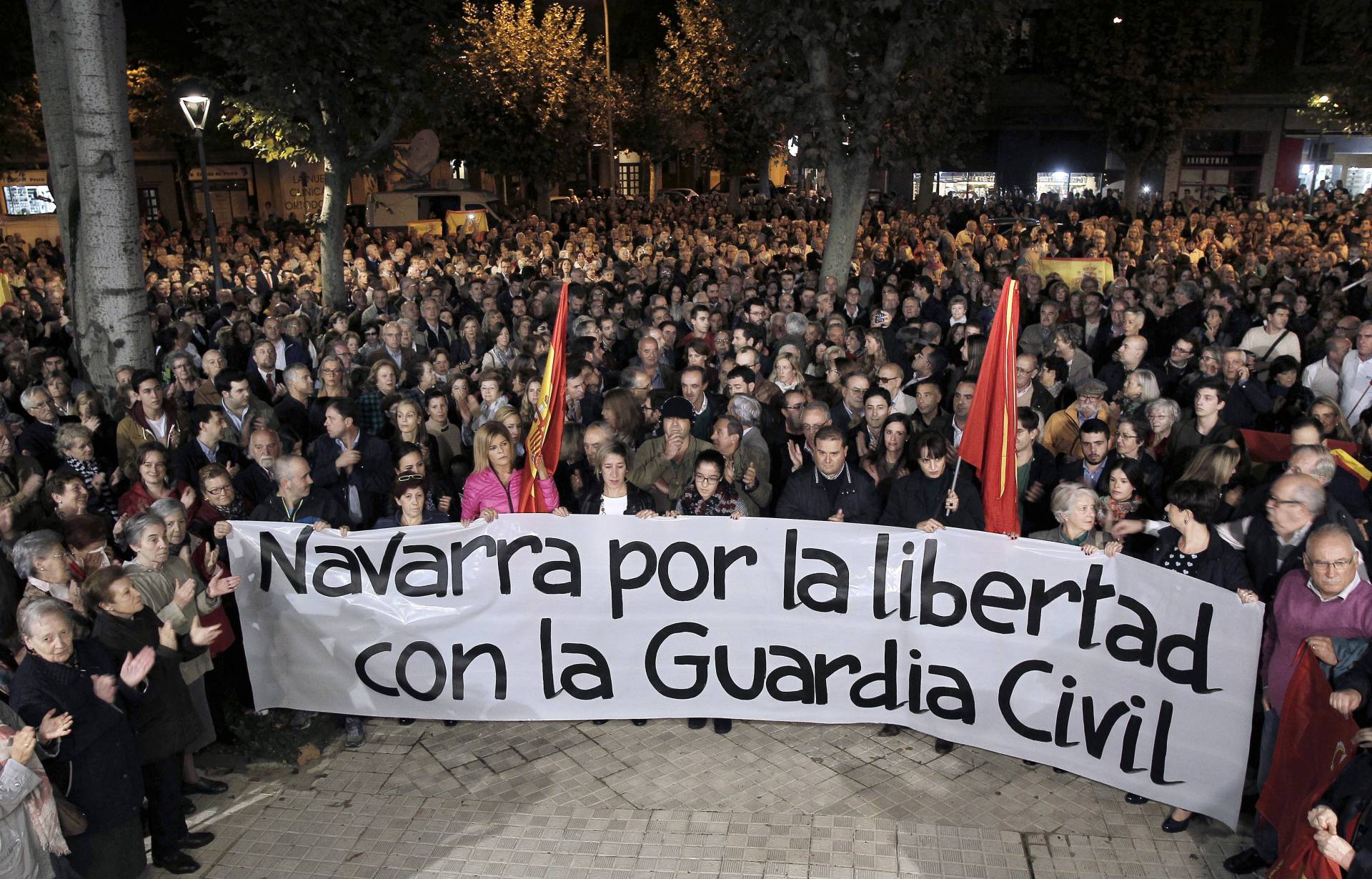 Manifestación en apoyo a la Guardia Civil, celebrada en Pamplona el pasado lunes.