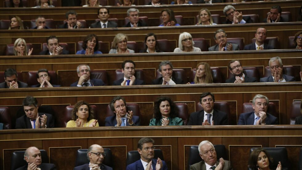 Banco de ministros del PP en el Congreso