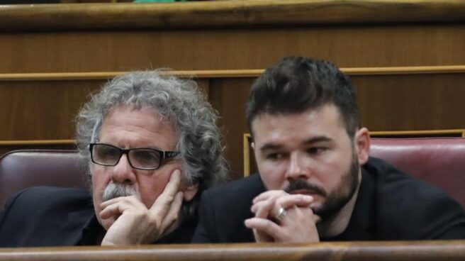 Los portavoces de ERC en el Congreso, Juan Tardà y Gabriel Rufián.