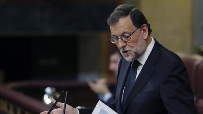El candidato popular, Mariano Rajoy, en su intervención.