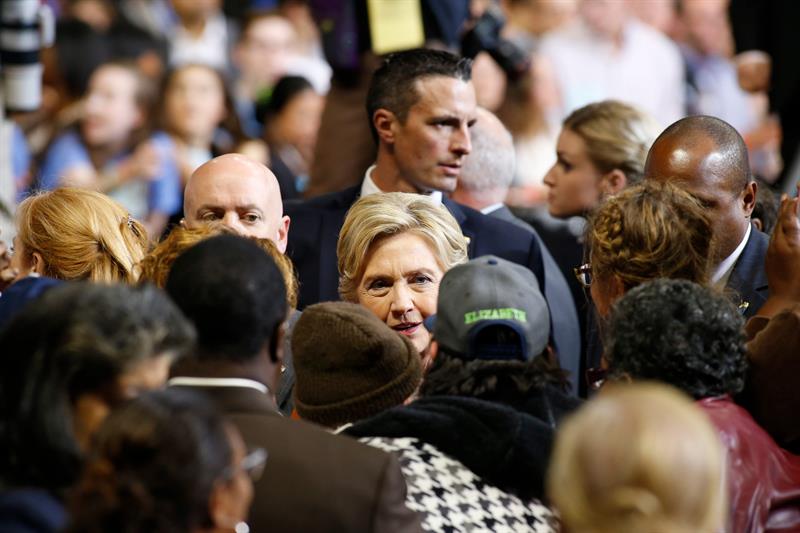 La candidata demócrata, Hillary Clinton, en campaña electoral.