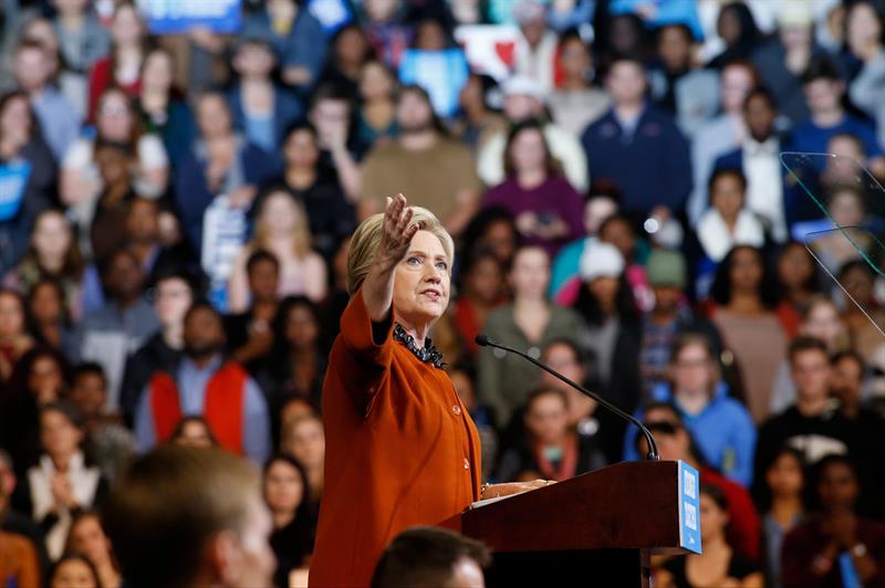 Hillary Clinton en un mitin reciente en Carolina del Norte.