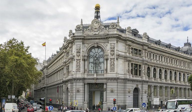 Fachada de la sede del Banco de España en Madrid.