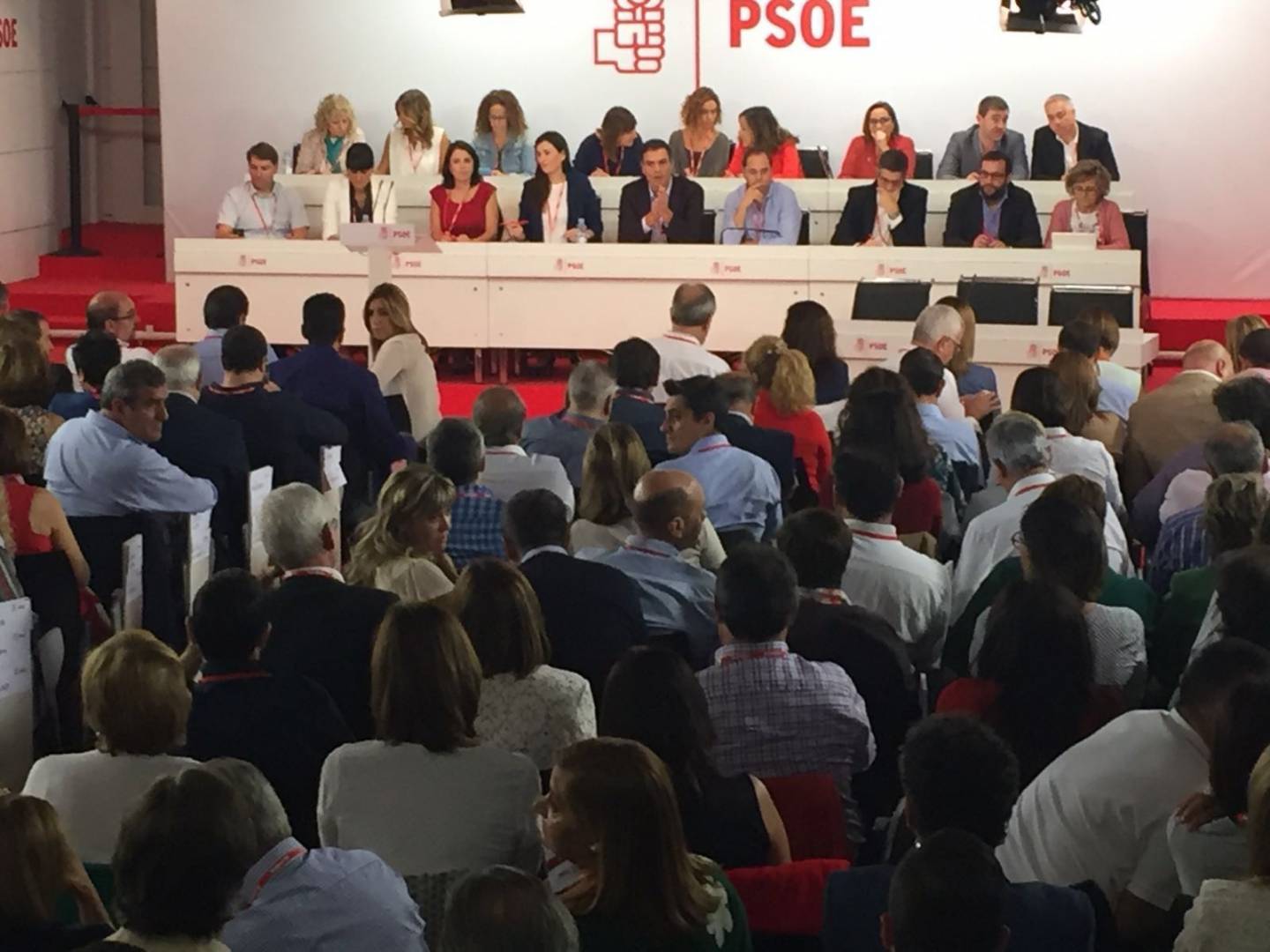 Imagen del interior del Comité Federal del PSOE, este sábado, en Ferraz.