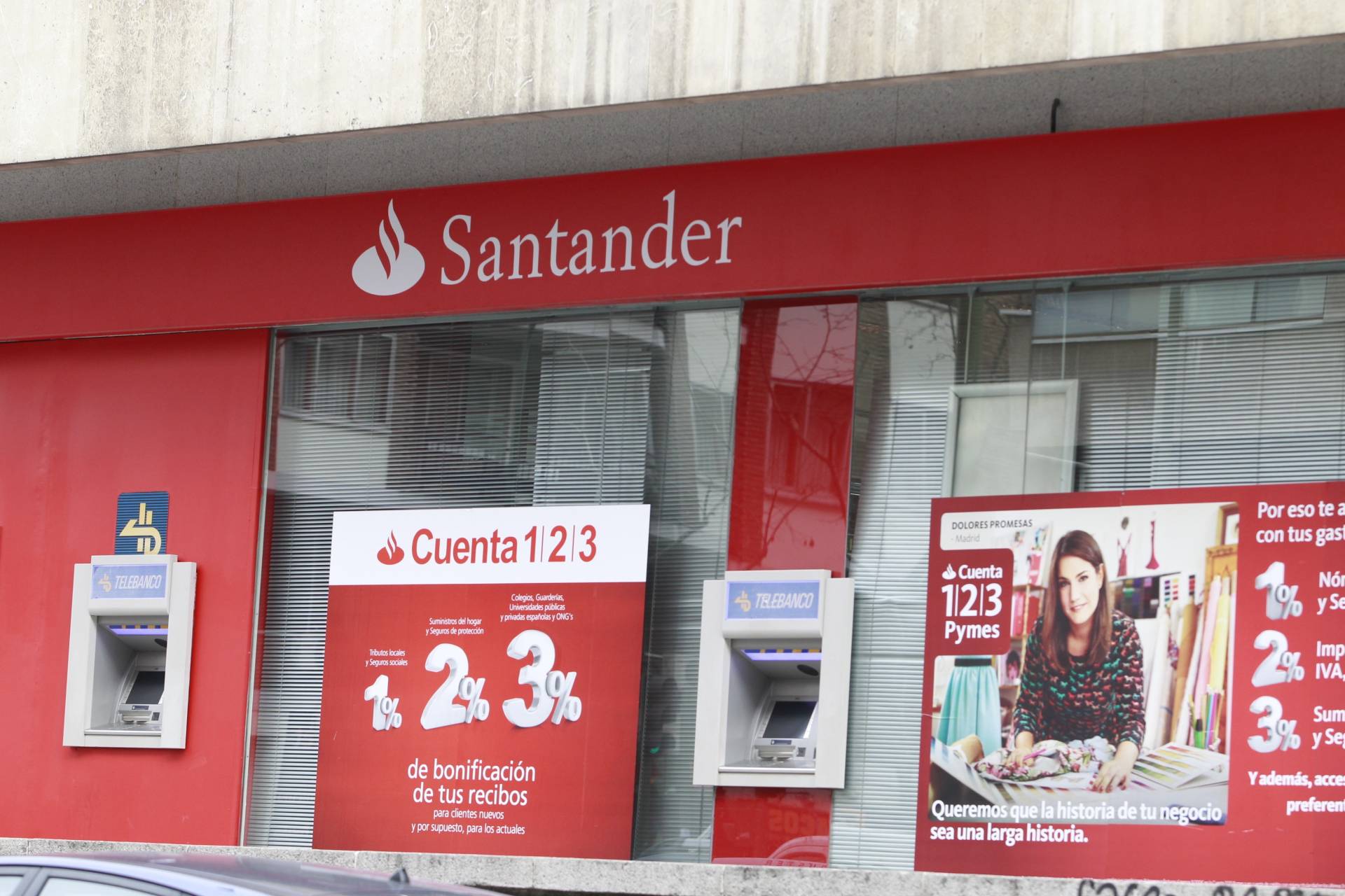 Sucursal del banco Santander en Madrid.