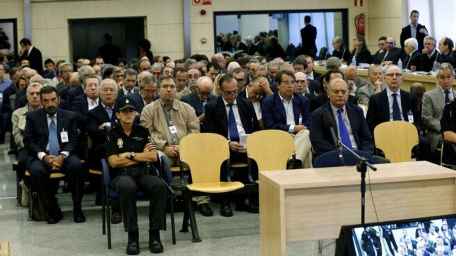 Los acusados por las tarjetas 'black' en la Audiencia Nacional.