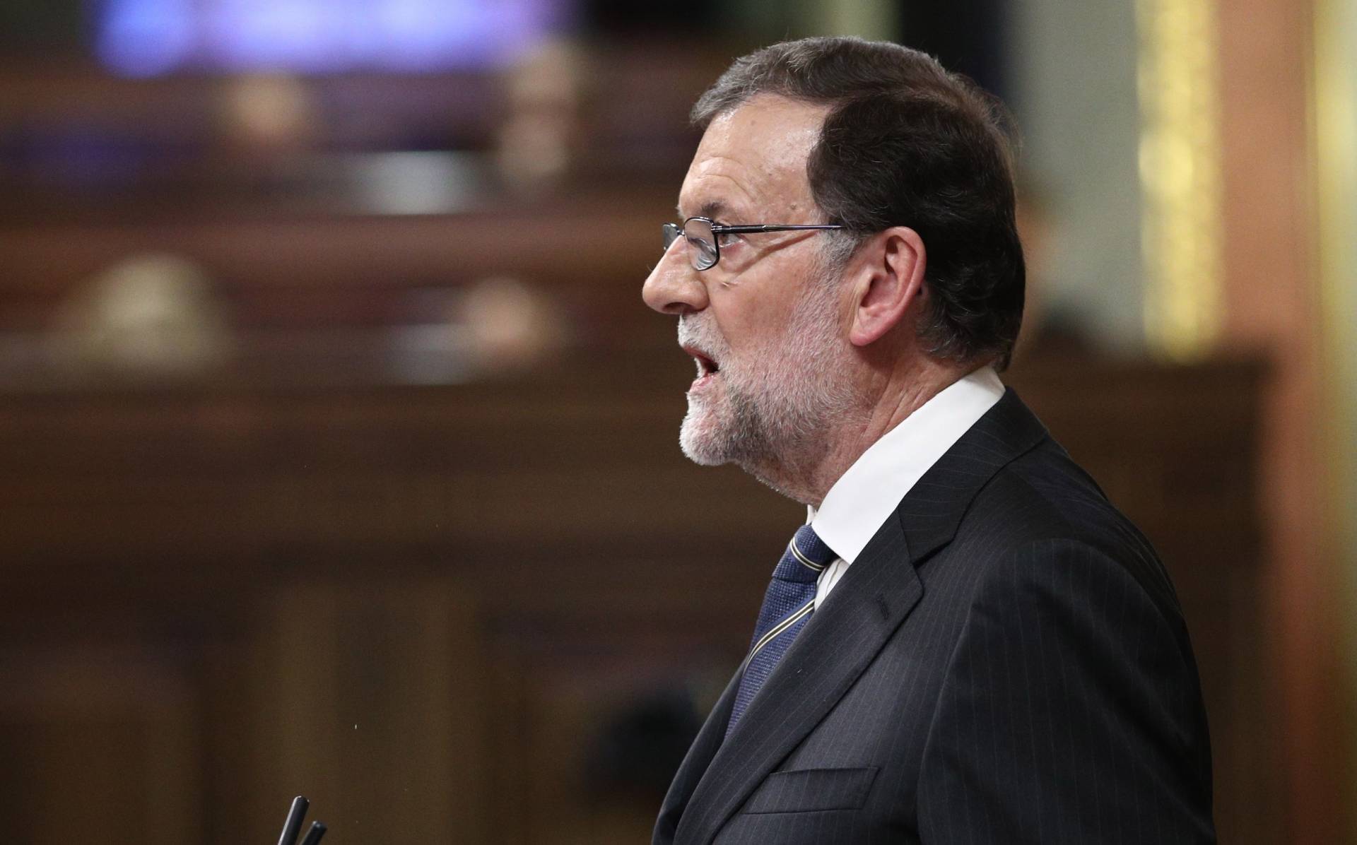 El presidente del Gobierno, Mariano Rajoy, durante el debate de investidura