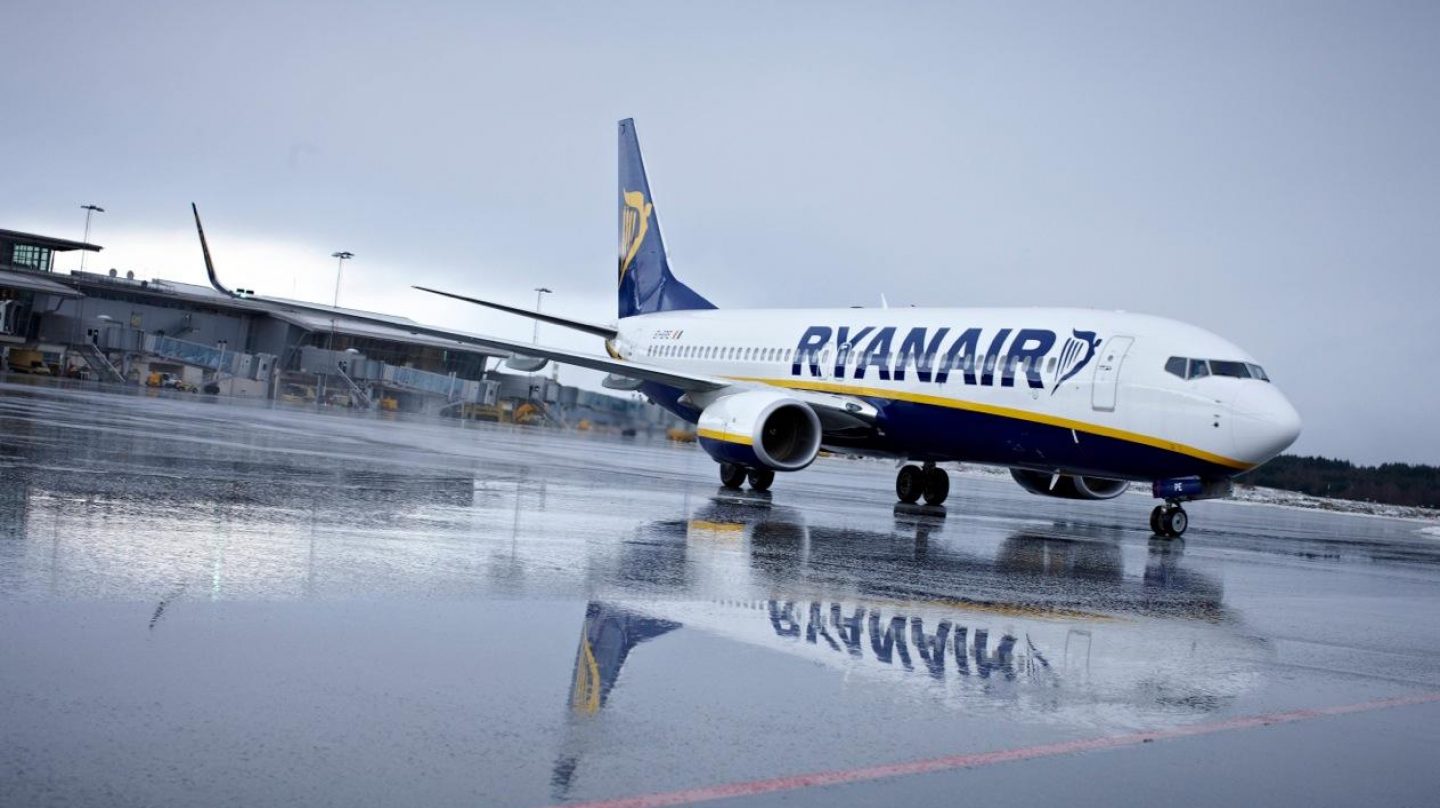 Un avión de la aerolínea de bajo coste Ryanair.
