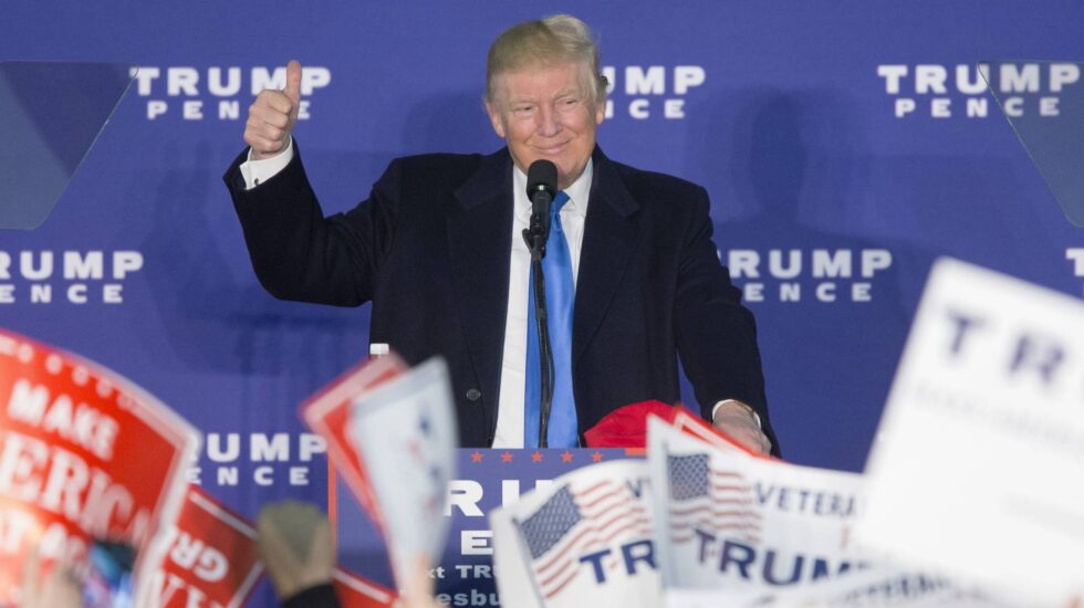 El candidato republicano, Donald Trump, en un acto de la recta final de la campaña.
