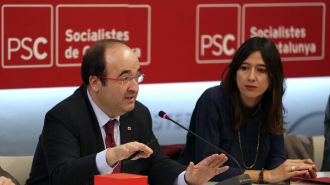 Miquel Iceta y Nuria Parlon, este lunes. Miquel Iceta y Nuria Parlon, este lunes.