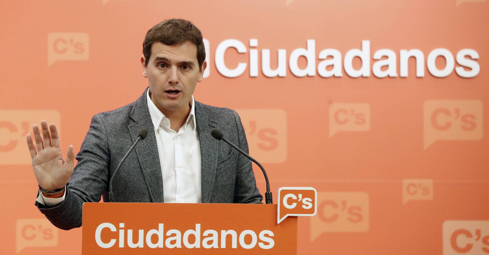 El líder de Ciudadanos, Albert Rivera, este lunes.