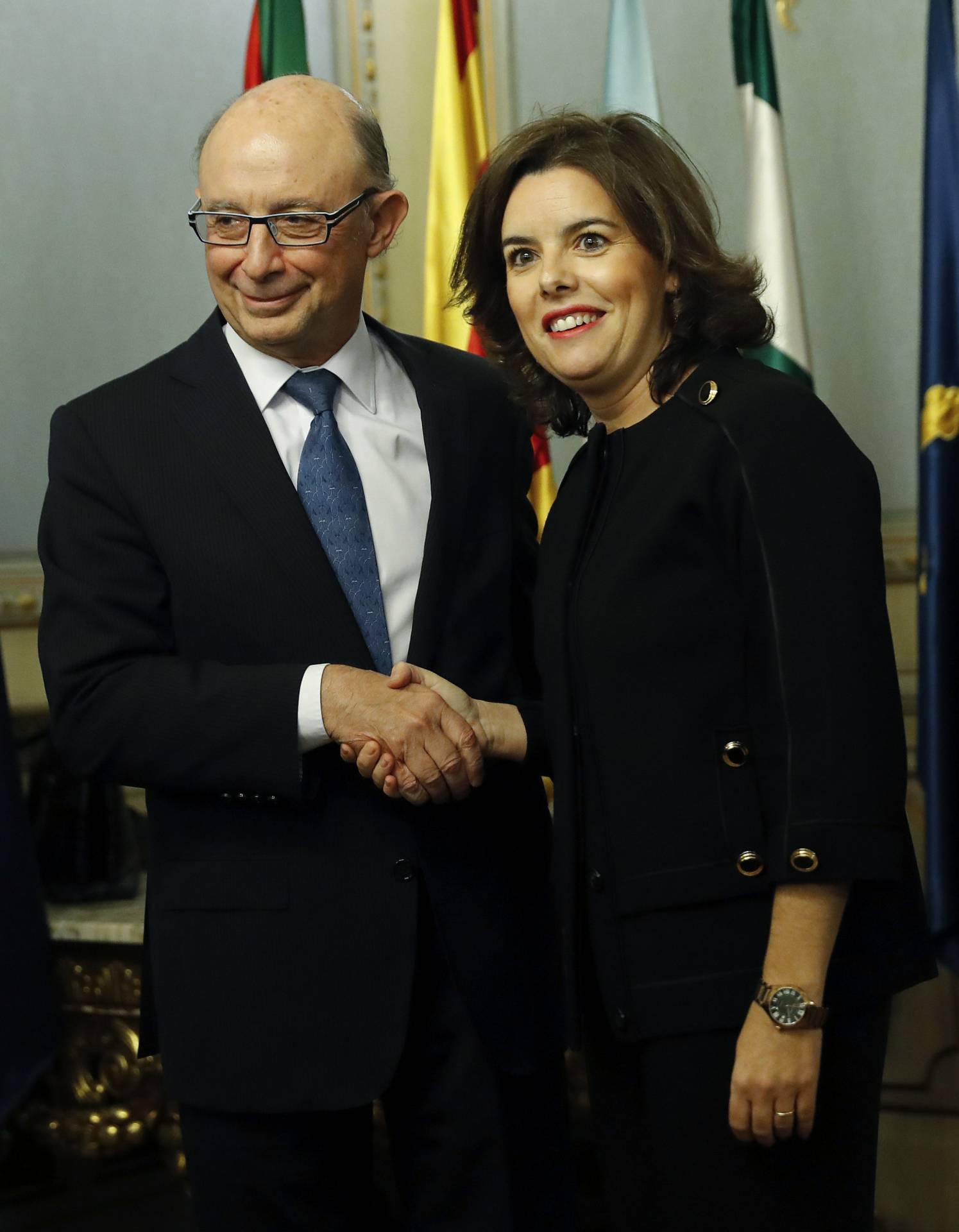 Cristóbal Montoro y Soraya Sáenz de Santamaría.