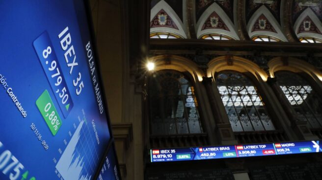 Interior de la Bolsa de Madrid.