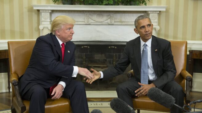Obama y Trump tras su reunión en la Casa Blanca.