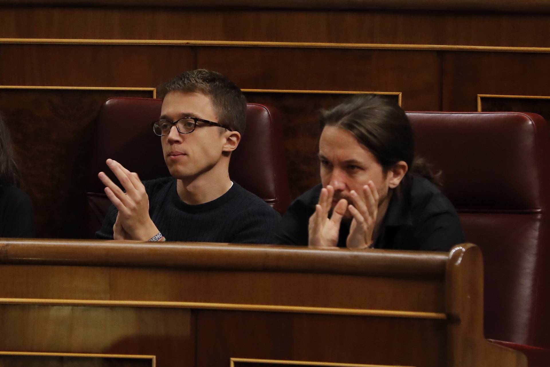 El líder de Podemos, Pablo Iglesias, junto a su 'número dos', Íñigo Errejón.