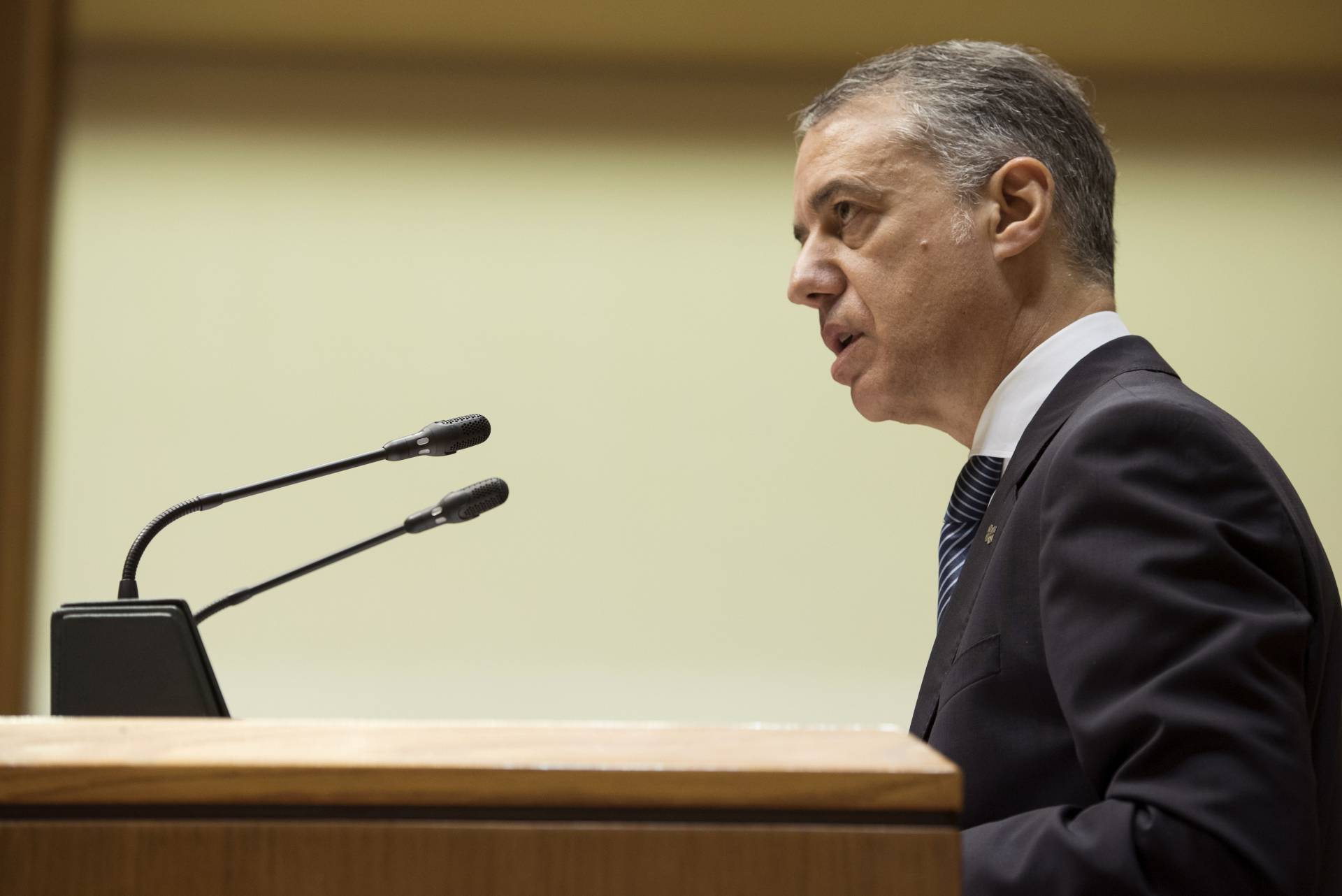 Iñigo Urkullu, durante un pleno en el Parlamento Vasco.