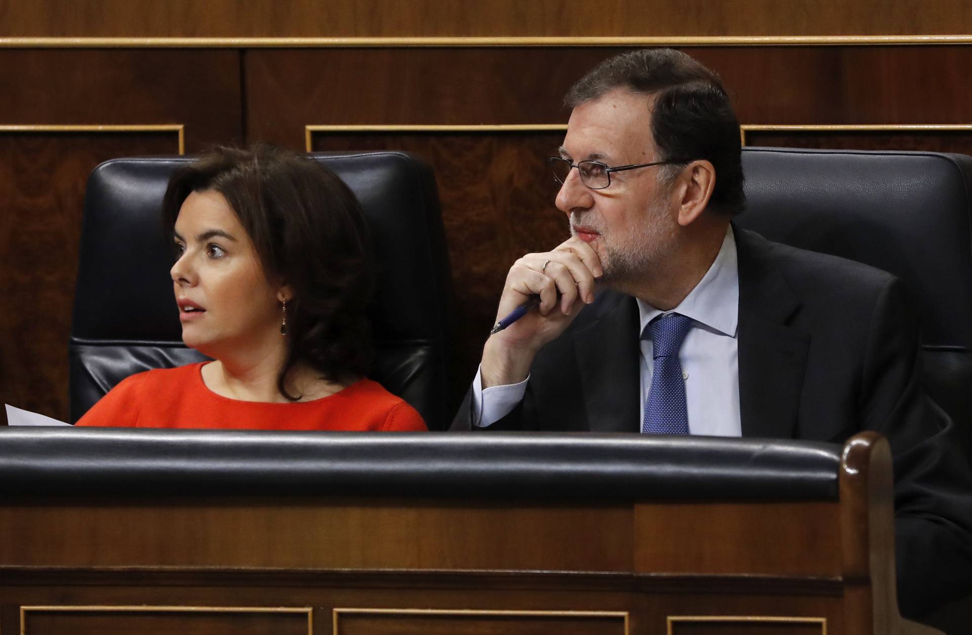 Soaraya Sáenz de Santamaría y Mariano Rajoy, en el Congreso.