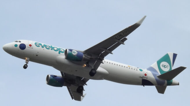 Un avión de la aerolínea Evelop, filial del grupo Barceló.