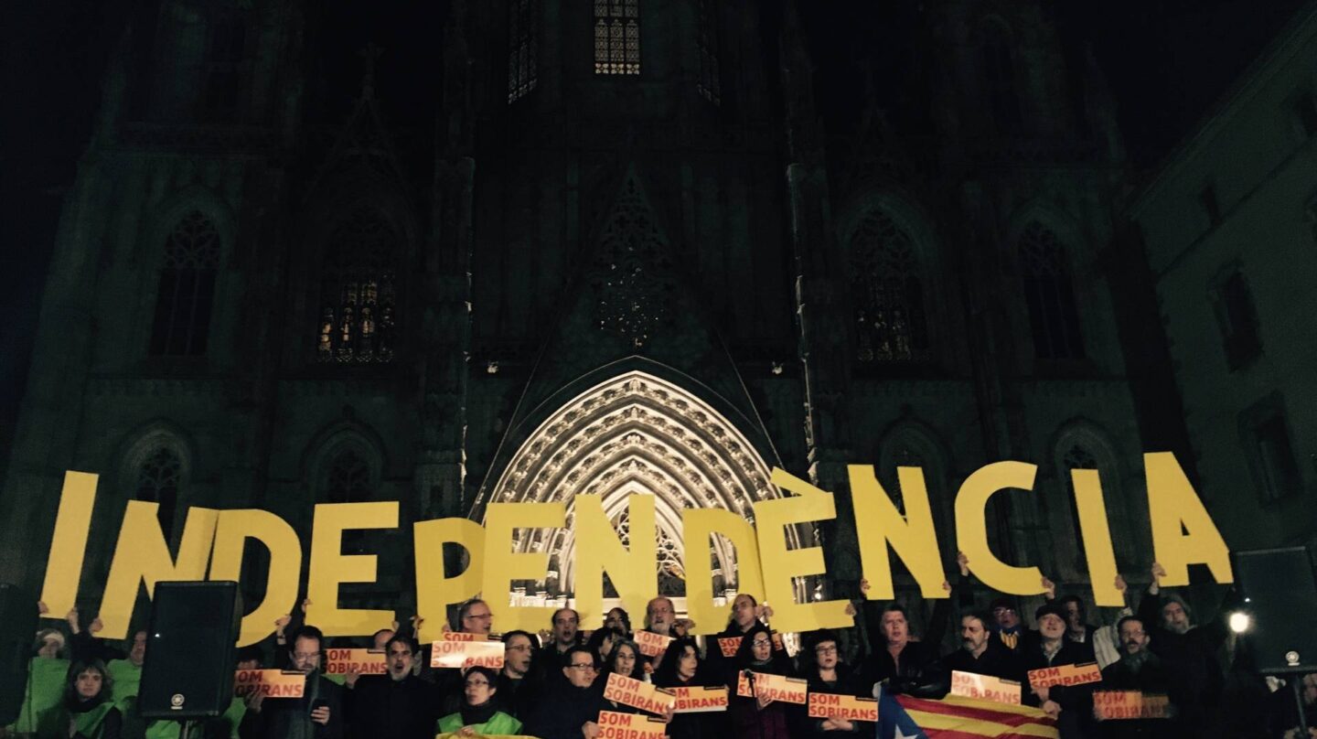 Manifestación de apoyo a la independencia convocada por la Asamblea Nacional Catalana.
