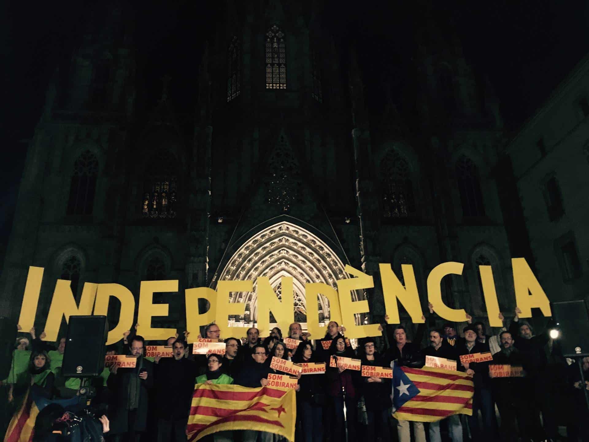 Manifestación de apoyo a la independencia convocada por la Asamblea Nacional Catalana.