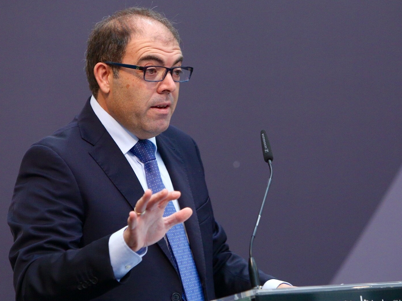 El presidente de ATA, Lorenzo Amor, en un encuentro empresarial en Tomares (Sevilla)