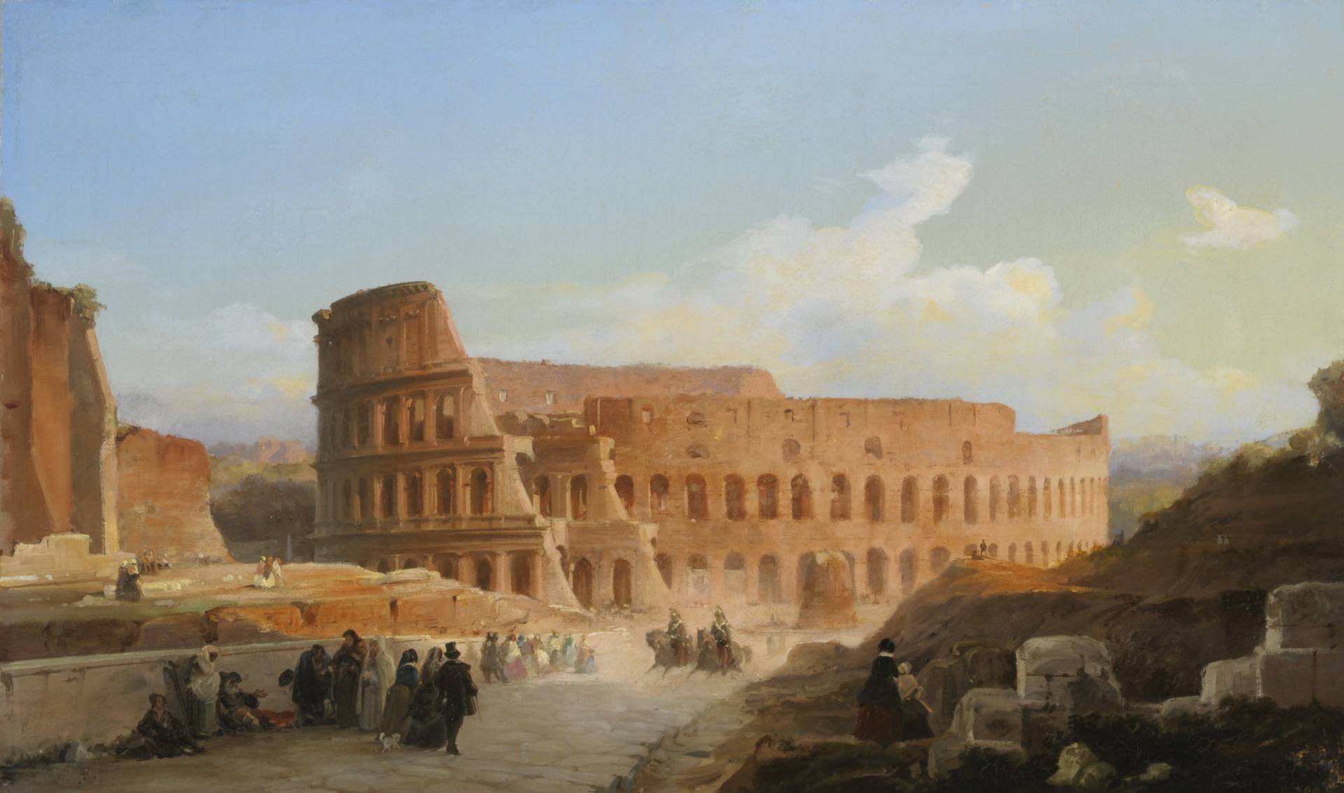 Oleo sobre tela del Coliseo, de Ippolito Caffi (1843-1847).