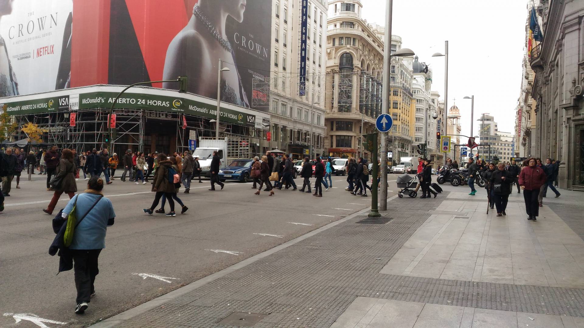 La Gran Vía, cortada al tráfico por Navidad