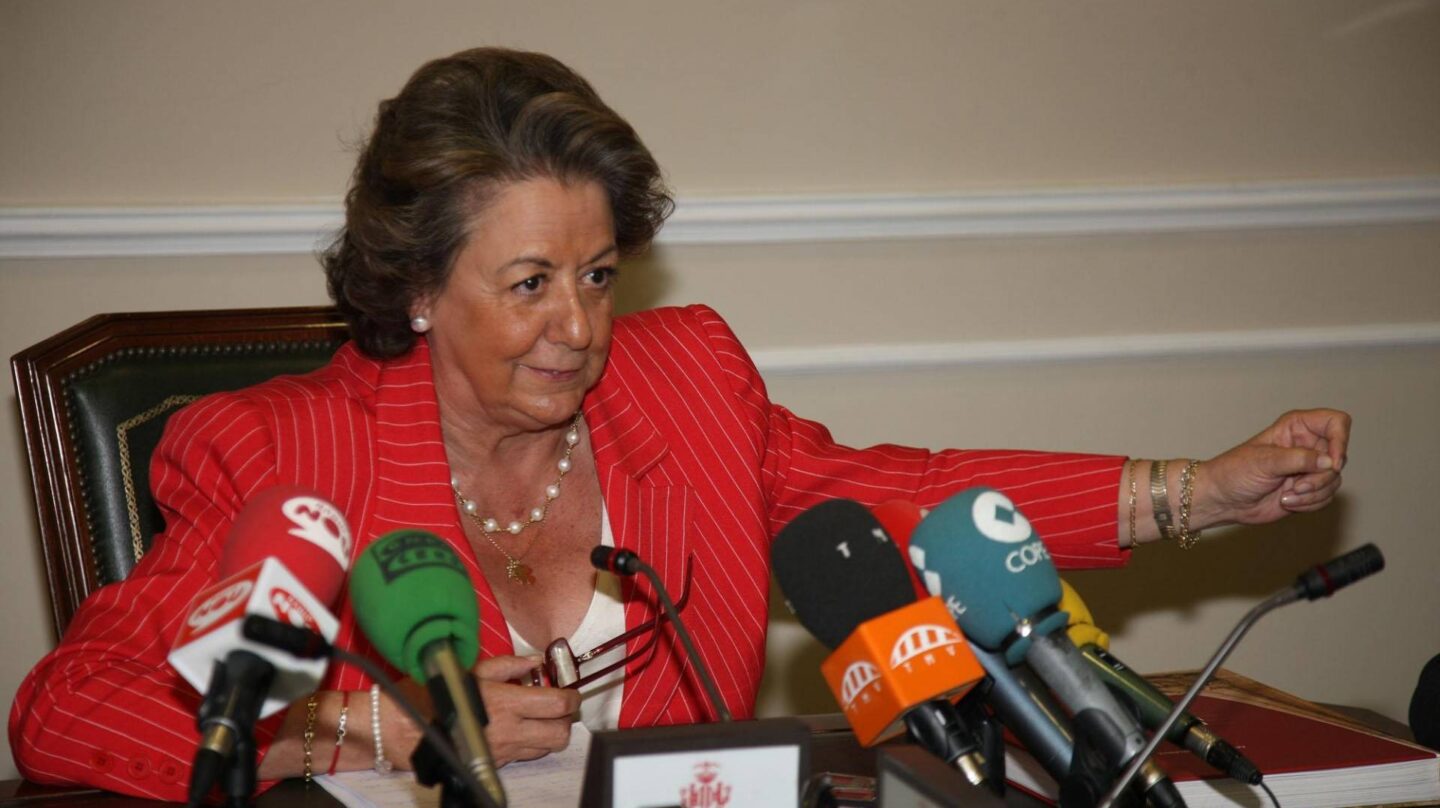 Rita Barberá, durante una comparecencia cuando era alcaldesa de Valencia.