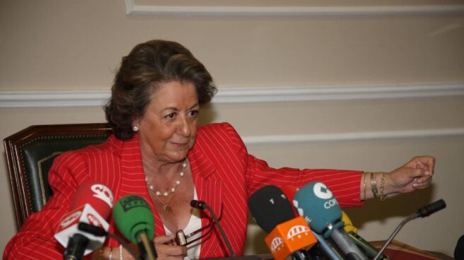Rita Barberá, durante una comparecencia cuando era alcaldesa de Valencia.