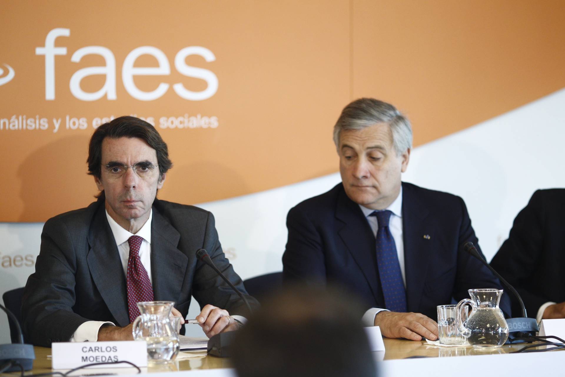 El ex presidente del Gobierno, José María Aznar, en un acto de FAES.