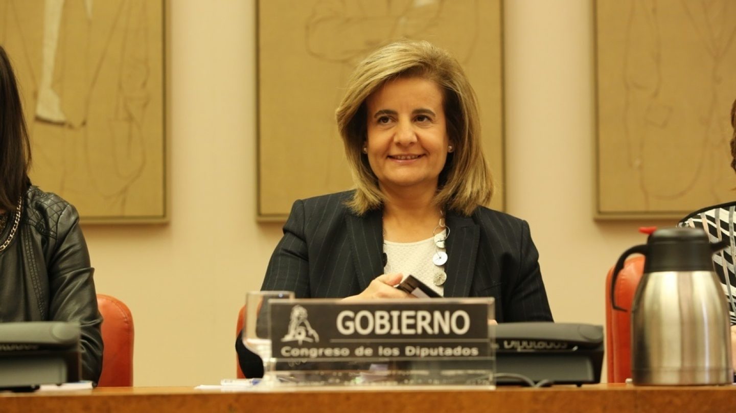 La ministra de Empleo, Fátima Báñez, durante su comparecencia ante la Comisión del Pacto de Toledo.