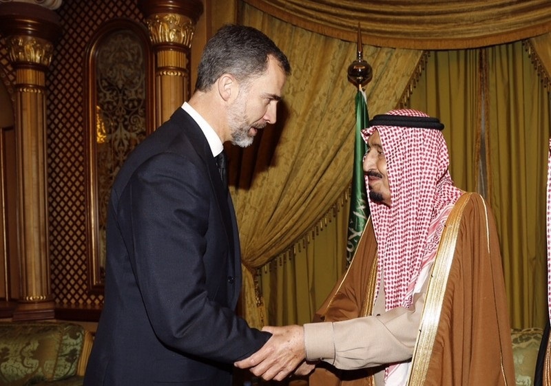Felipe VI en el único viaje que ha hecho hasta ahora a Arabia Saudí, en enero de 2015, con motivo de la muerte del rey Abdalá bin Abdulaziz.