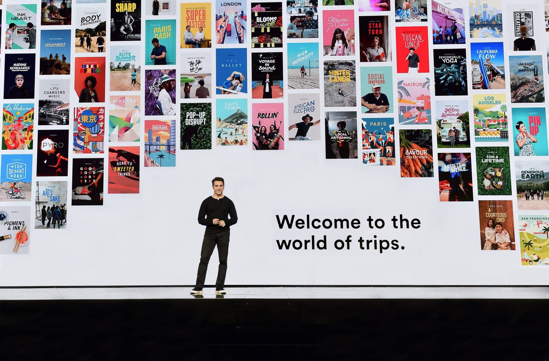 El CEO de Airbnb, Brian Chesky, durante la presentación de Trips.