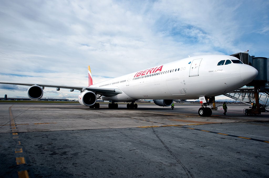 Uno de los aviones de la flota de Iberia.