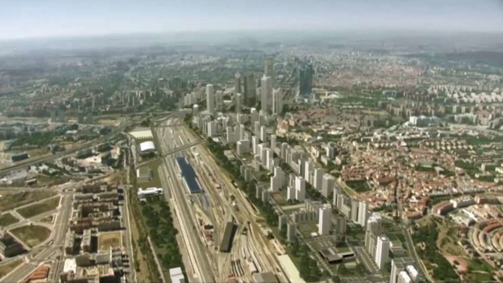 op-chamartin Recreación aérea de la Operación Chamartín, tal y como la conciben Fomento, Comunidad de Madrid y DCN.