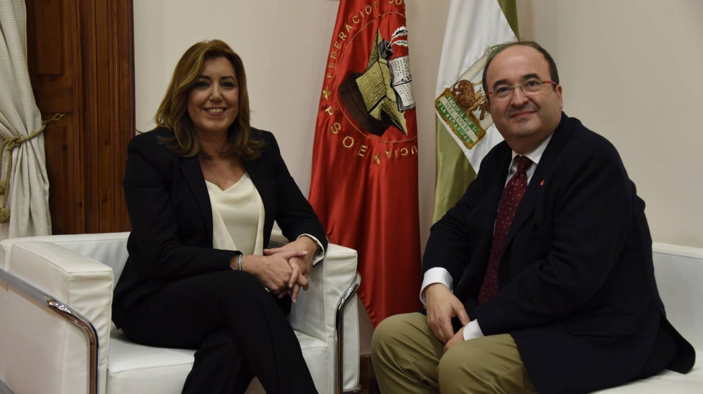 Susana Díaz y Miquel Iceta, durante la reunión de este jueves.